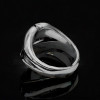 Men's silver ring knight vampire mouth