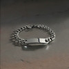 Gepersonaliseerde zwarte armband, aanpasbare stalen armband voor heren