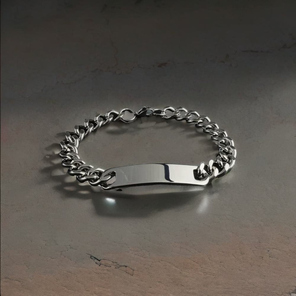 Gepersonaliseerde zwarte armband, aanpasbare stalen armband voor heren