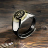 Open silver men's ring eye of providence freemasonry