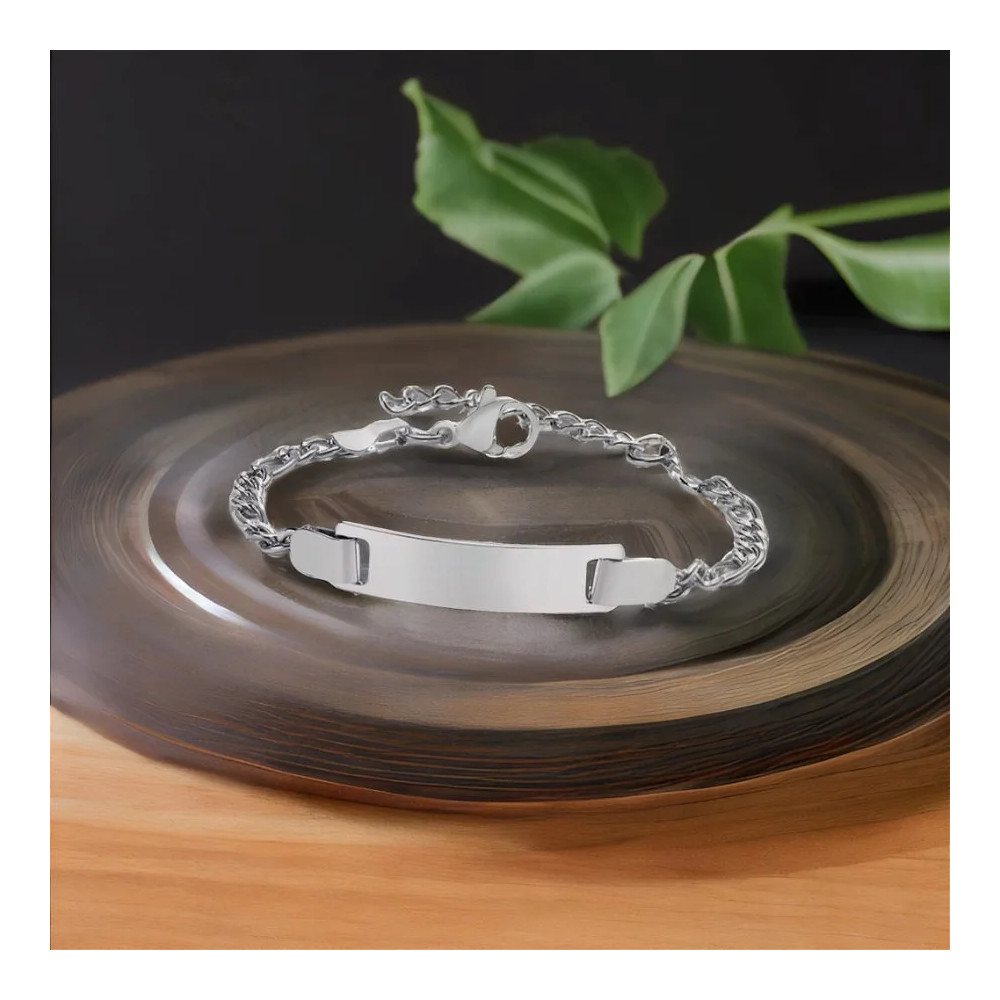 Bracelet personnalise enfant gourmette acier chaine gravure personnaliser