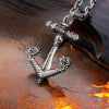 Colgante de plata 925 ancla de calavera pirata vikingo
