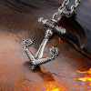 Pendentif argent 925 ancre viking pirate tete de mort