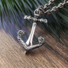 925 silver pendant viking pirate skull anchor