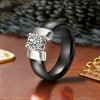 Polished ceramic ring set with zirconium