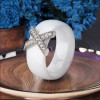 Women's ring black ceramic rings cross zirconium steel