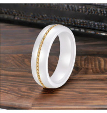Bague En Zirconium Céramique Et Acier Inoxydable Blanc - Taille 49 - Pour Femme - Neuf Avec étiquettes