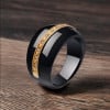 Bague chevaliere ceramique noire ligne zirconium