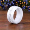 Bague femme ceramique anneau plat bande zirconium