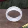 Anillo de cerámica negra para mujer con línea de circonio multifacético