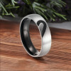 Steel couple ring heart engraving personalized alliance
