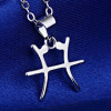 Herenketting met hanger sterrenbeeld Vissen van zilver