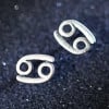 Sterling Silver Stud Earrings Zodiac Cancer
