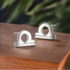 Sterling Silver Stud Earrings Zodiac Libra