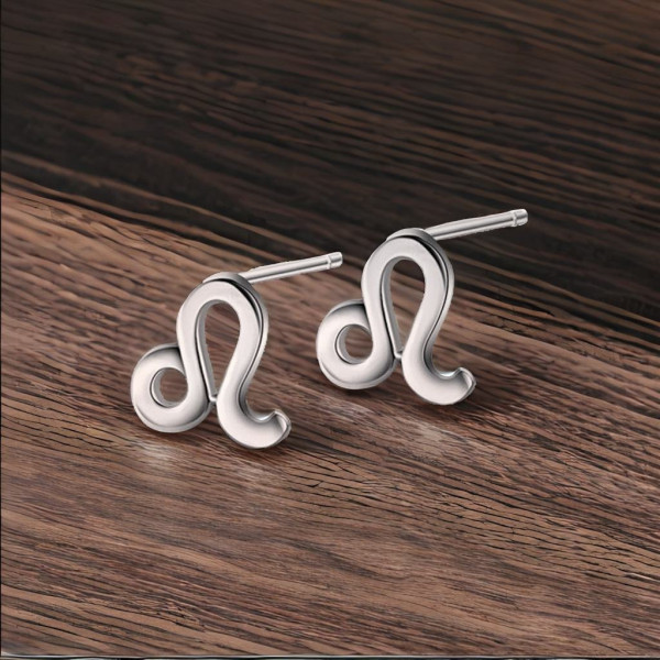 Boucles d'oreilles argent 925 Signes du zodiaque Lion