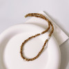 Collar de madera de calidad AAA y perlas de agua dulce con cierre de oro laminado