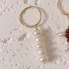 AA quality freshwater pearl earrings laminated gold - pair