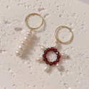 AA quality freshwater pearl earrings laminated gold - pair