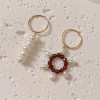 AA quality freshwater pearl earrings laminated gold - pair