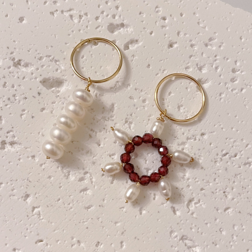 Boucles d'oreilles perles eau douce qualite AAA or laminé - paire