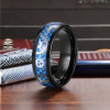 Customizable carbon fiber tungsten cog men's ring
