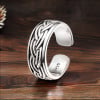 Open herenring van zilver met gevlochten touwen met Keltisch patroon