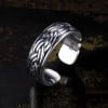 Open herenring van zilver met gevlochten touwen met Keltisch patroon