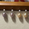 Pendientes colgantes de perlas de agua dulce de 8 mm