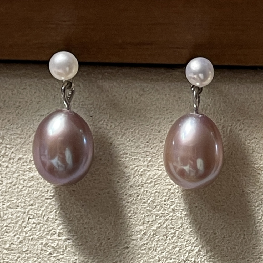 Orecchini pendenti con perle d'acqua dolce da 8 mm