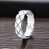 Men's Sterling Silver Grooved Band Open Ring