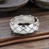Bague argent massif rainures anneau ouvert homme femme