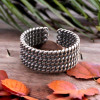 Women's Braided Sterling Silver Open Ring