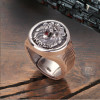 Men's Sterling Silver Lion Head Signet Open RIng