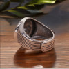 Men's Sterling Silver Lion Head Signet Open RIng