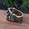 Men's Sterling Silver Adjustable Open Maltese Cross Fleur de lys Ring