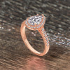Women's Rhodium Plated Sterling Silver Cubic Zirconia Inlay Heart Ring