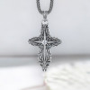 Pendentif croix argent zirconium homme
