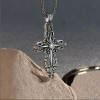 Pendentif croix argent zirconium homme