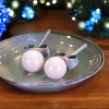 Boucles d'oreilles clous ceramique rose boule - paire