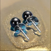 Boucles d'oreilles clous ceramique rose boule - paire