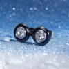Boucles d'oreilles clous ceramique blanche zirconium - paire