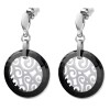 Boucles d'oreilles pendantes ceramique ronde celtique