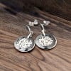 Celtic round ceramic dangling earrings