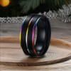 Men's Black Titanium Band Ring