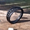 Bracciale da uomo in pelle con anelli multicavo in acciaio