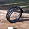 Men's leather bracelet with multi-ribbon steel cable rings