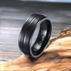 Men's Black Brushed Titanium Custom Band Ring