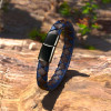 Herrenarmband aus geflochtenem Leder mit magnetischem Stahlverschluss