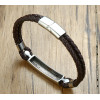 Bracciale da uomo personalizzato in pelle barbazzale in acciaio con doppio cordone personalizzabile