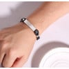 Bracelet personnalise cuir gourmette acier homme double cordon personnalisable